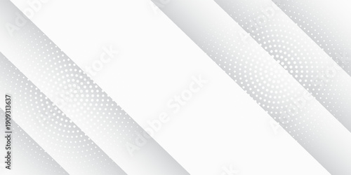 Modern abstract white background with soft diagonal lines and dotted halftone texture. Clean minimal design template for business, technology, corporate, digital, or presentation projects.