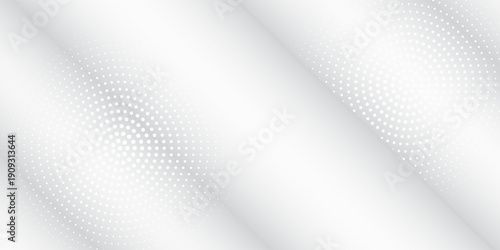 Modern abstract white background with soft diagonal lines and dotted halftone texture. Clean minimal design template for business, technology, corporate, digital, or presentation projects.