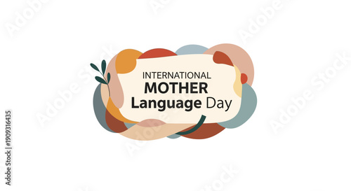 International Mother Language Day illustration with colorful design