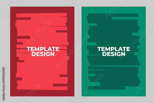 Red and Green Rough Edge Background Story Template Vector