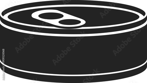 Dark gray beverage can with white pull tab and rim detail drink can soda can aluminum can