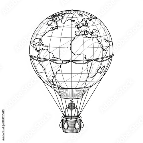 air balloon with globe