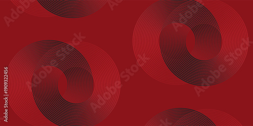 Collection of red concentric circles. Collection of radial sound wave or sonar rings. Pack of radar icon symbols, targets, dashed lines, halftones, Eps 10.