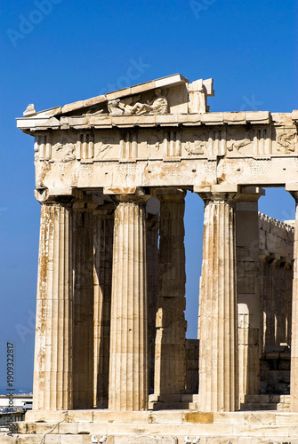 Wallpaper Mural Architectural detail of the facade of the Parthenon, atop the Acropolis in Athens, Greece. Torontodigital.ca