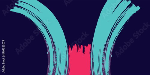neon background brush game blue pink purple banner abstract paint stain vintage car wrap sticker, Vector Illustration.