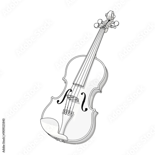 Elegant violin illustration in classic black and white