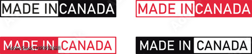 Four Made In Canada Labels With Red Black And White Color Combinations Keywords: madeincanada