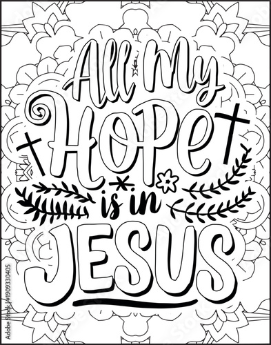 Bible Verse Coloring Page for Adults. Holy Bible Quote Coloring Page.