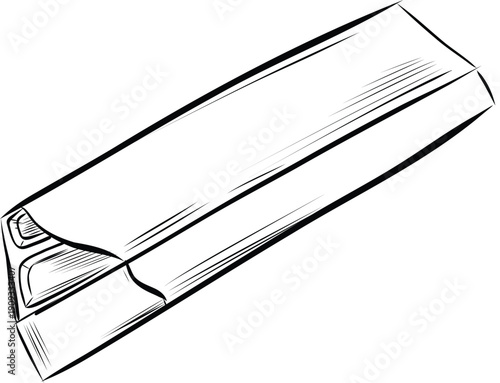 Chocolate bar in wrapper packaging hand drawn food illustration vector