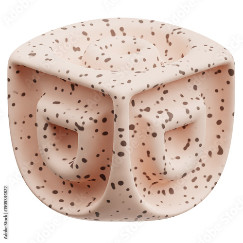 Terrazzo Abstract Shape 3D Icon Isolated On The Transparent Background