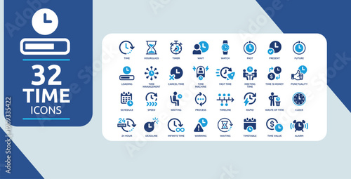 Time Management and Scheduling Icons Set