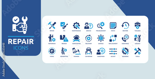 Repair and Maintenance Service Icons Set