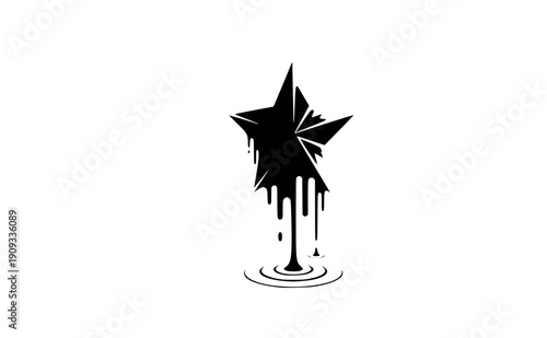 Morphing geometric star logo silhouette, adaptive brand identity and fluid design system concept, modern liquid typography and logo vector ico