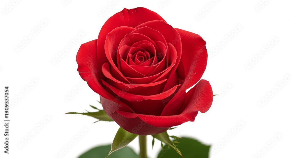 Obraz premium Red Rose Isolated on a White Background