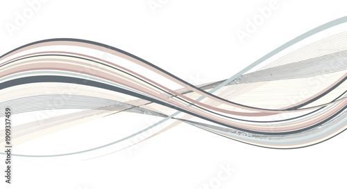 Smooth flowing curves intertwine in a dynamic illustration showcasing fluid motion and abstract shapes in a modern design