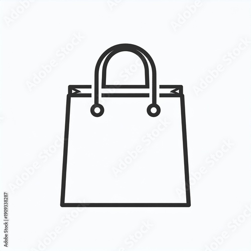 Minimalist black shopping bag icon isolated on white background vector illustration
