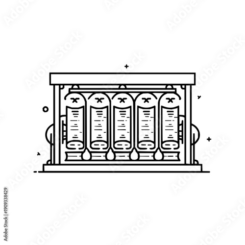 Vintage Slot Machine with Four Jackpots on White Background