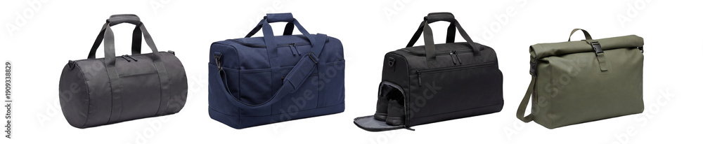 Naklejka premium Gym duffel bag set.