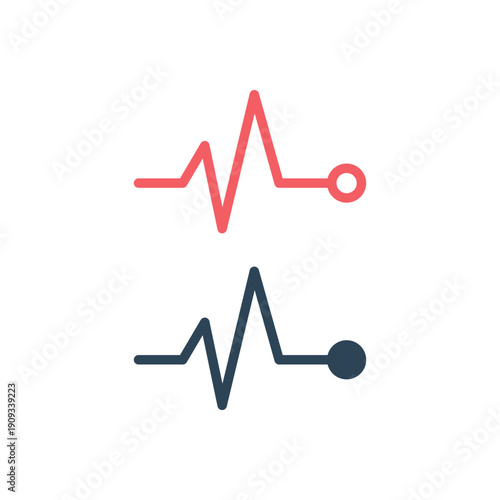 Pulse medical icons set flat vector template design trendy