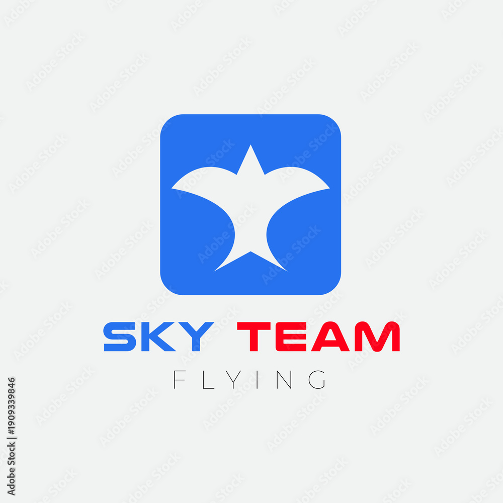 Obraz premium Fly bird sky team modern flat logo design vector
