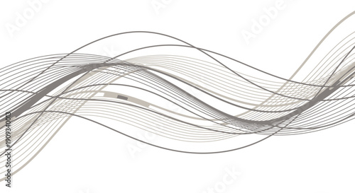 Abstract flowing lines illustration showcasing dynamic movement and fluidity in a waving pattern from a frontal viewpoint