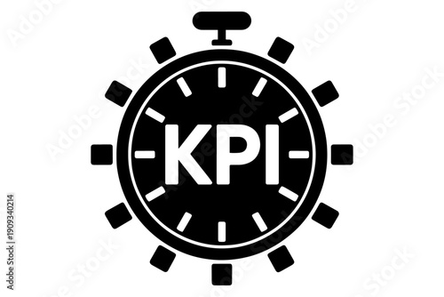 kpi with clock gear symbolizing key performance indicators for business 