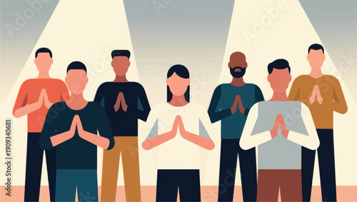 Illustration Of A Group Of People Warming Up For Gymnastics Vector Design Template