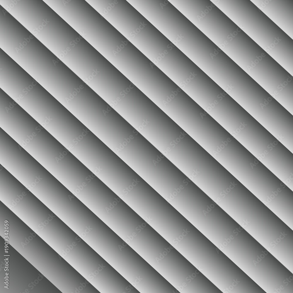 Obraz premium Sophisticated gray and silver diagonal line pattern. A clean, minimalist aesthetic featuring repeating geometric stripes with subtle shading, ideal for professional branding and architectural backdrop