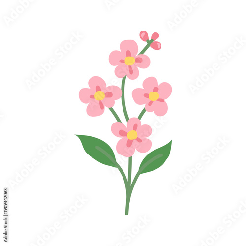 Spring flowers cartoon vector. Bright spring flower icons vibrant design, isolated . Cute illustration early springtime plants bloom 