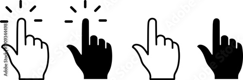 Hand icons pointing with index fingers in various styles