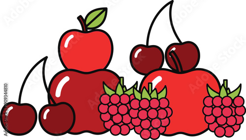 Colorful illustration of assorted fresh fruits