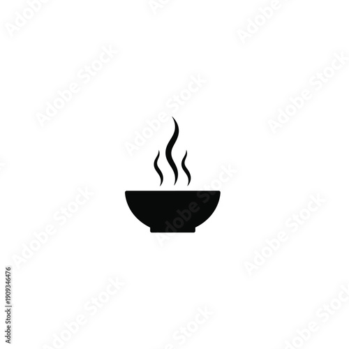 Steaming hot bowl of food icon