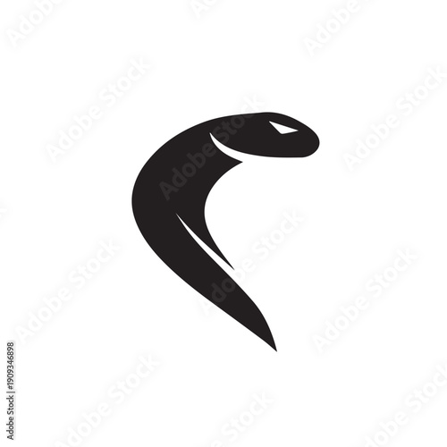 Cobra Snake Silhouette Vector Graphic in Minimalist Style Design Illustration.