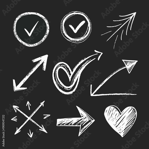 hand drawn arrows set