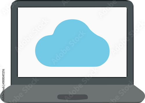 Modern Laptop Displaying Cloud Storage Concept