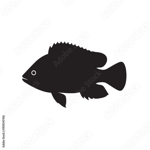 A tilapia fish silhouette vector style