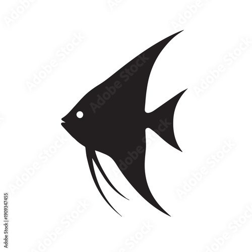 A tropical angelfish silhouette vector style