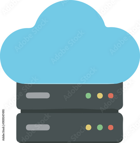 Cloud Computing Concept with Server Illustration for Technology Use