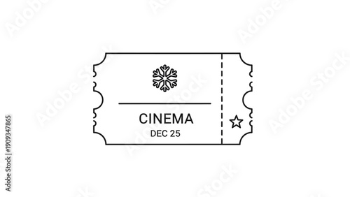 Cinema ticket stub with date.