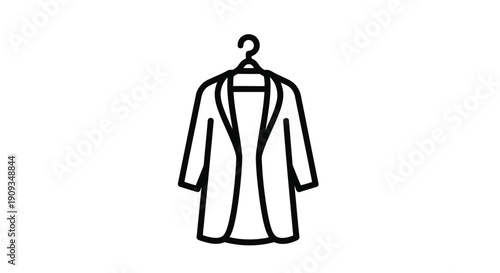 Vector Illustration of a Coat Hanging on a Hanger