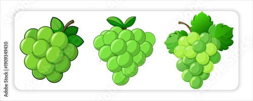 A Mango Fruit and Pineapple or Bananas, Vibrant Dragon, Fresh Lime, Green Grapes Icons