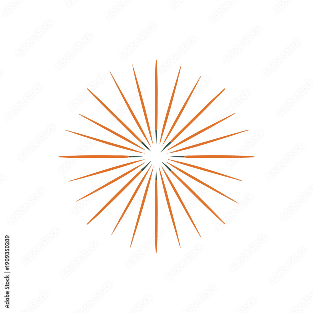 Fototapeta premium Abstract Geometric Burst with Orange and Teal Elements on White
