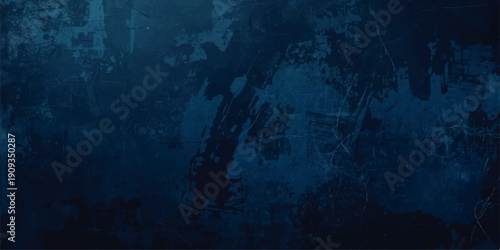 Abstract blue grunge background with a vintage underwater sea texture and light patterns depicting a deep ocean shipwreck for diving design.