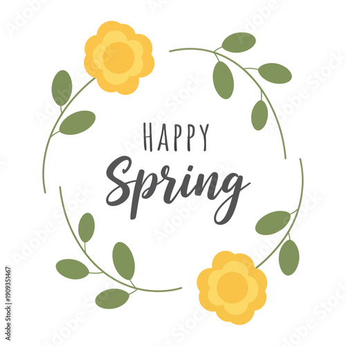 Flat design vector illustration of spring season cartoon