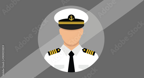 Vector Illustration of a Naval Officer in Uniform