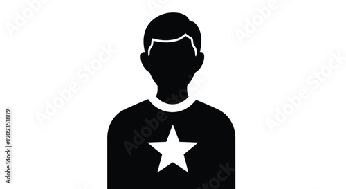 Vector Illustration of a Person with a Star on Shirt