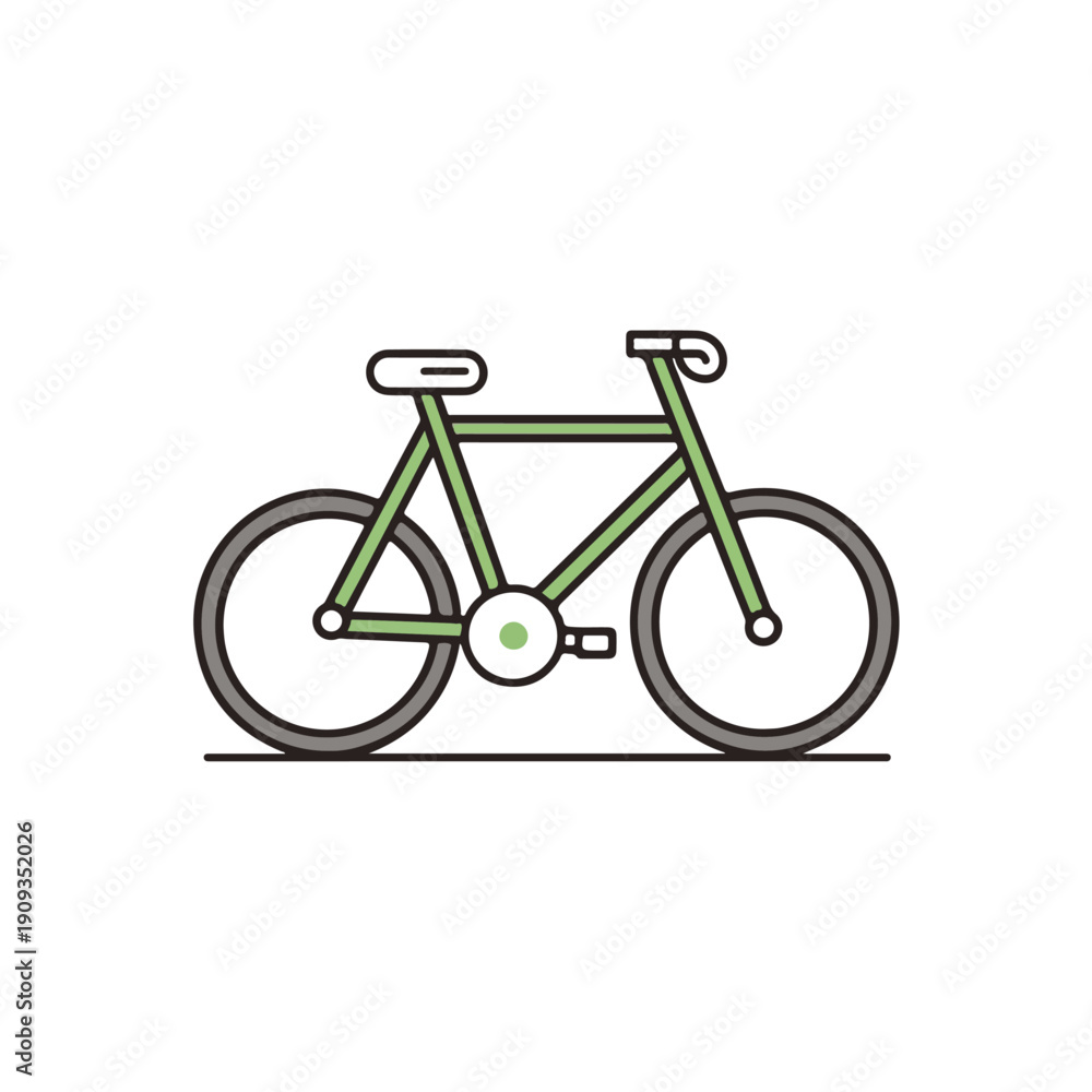 Fototapeta premium Minimalist Bicycle Illustration for Transportation, Lifestyle, and Ecology Designs