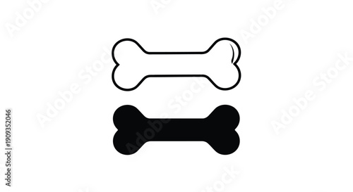 Vector Illustration of Dog Bones in Black and White