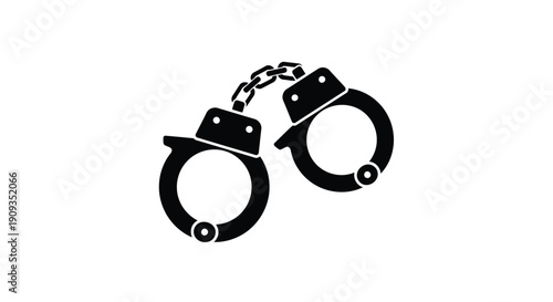 Vector Illustration of Handcuffs Symbolizing Arrest and Law Enforcement