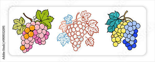 A Mango Fruit and Pineapple or Bananas, Vibrant Dragon, Fresh Lime, Green Grapes Icons